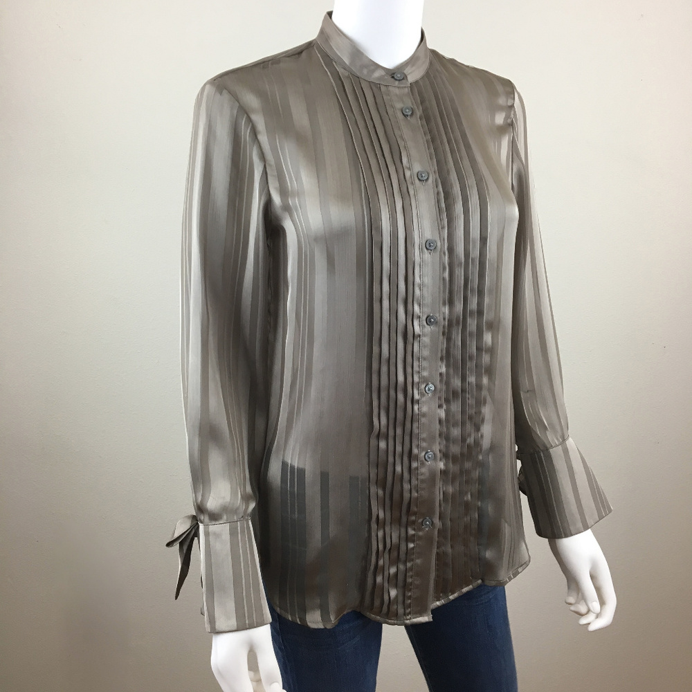 Banana-Republic silky-Shirt-Striped-Tuxedo Bell